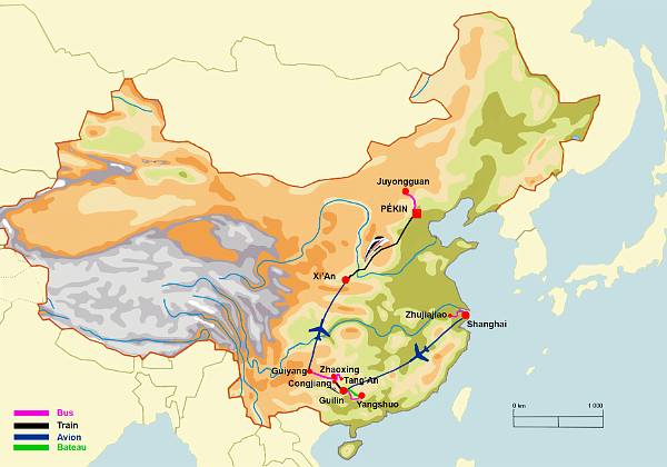 Carte du circuit en Chine