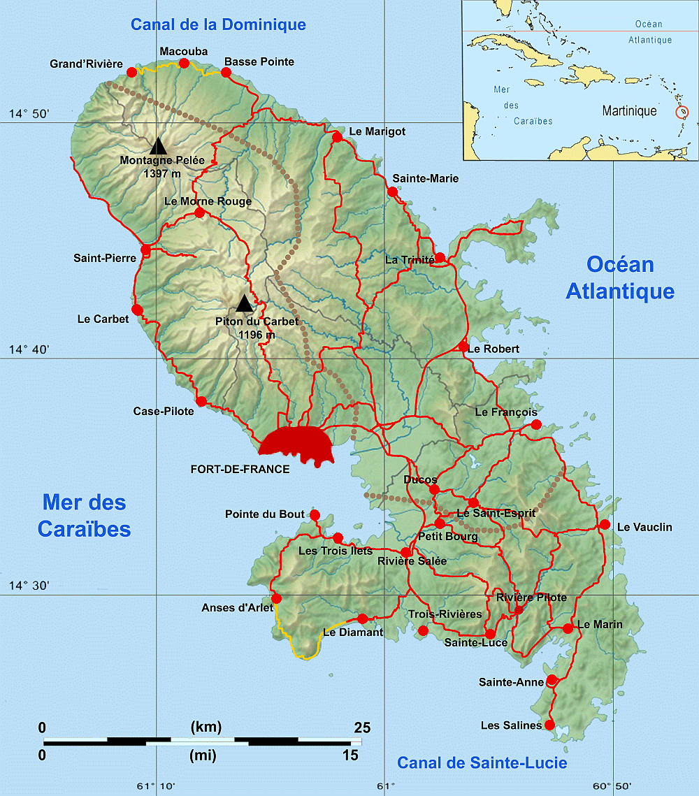 Carte de la Martinique